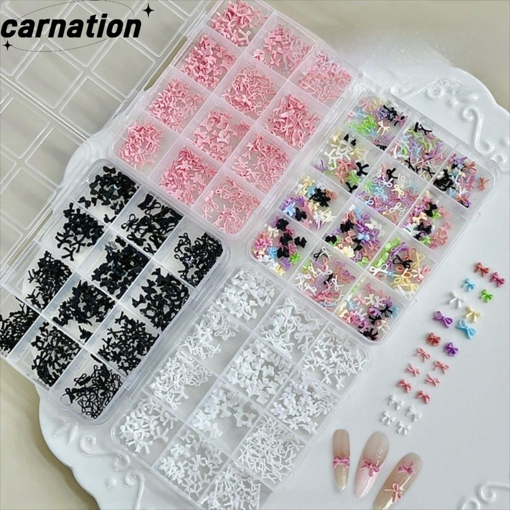 CARNATION Bowknot Nail Decoration, Mini Colourful Bowknot Nail Art Accessories, Mixed Pack DIY Nail Decals อุปกรณ์ทําเล็บ