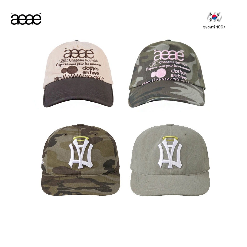 OUTLETS     นำเข้าจากเกาหลี  AEAE WEB LOGO 5 PANNEL+   AE SYMBOL ANGEL WING CAP  Size：0 มีให้เลือก 4 สี