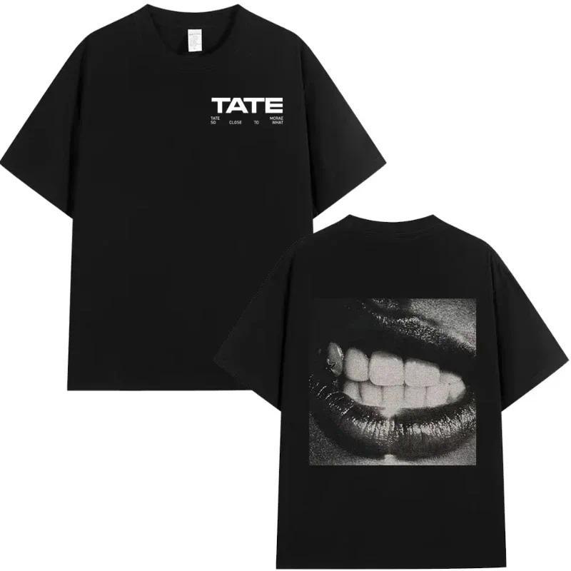 Tate McRae ใกล้กับสิ่งที่อัลบั้มใหม่ Merch เสื้อยืดผู้ชายผู้หญิงผ้าฝ้ายคุณภาพสูงแขนสั้นเสื้อยืดฮาราจ