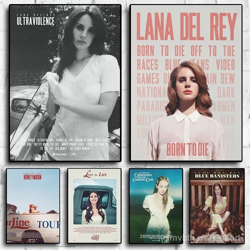 Lana Del Rey ร้อนเพลงอัลบั้มโปสเตอร์ภาพวาดผ้าใบ Art Home Wall Decor ภาพไม่มีกรอบ - Rap Hip Hop โปสเต