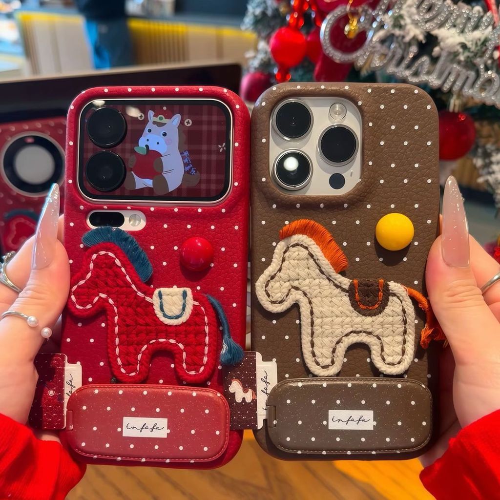 คริสต์มาสถักม้า ทีพียู เคสโทรศัพท์สําหรับ ไอโฟน 17 16 15 14 13 12 11 มือโปร สูงสุด กันกระแทกกันฝุ่นทนต่อการขีดข่วน