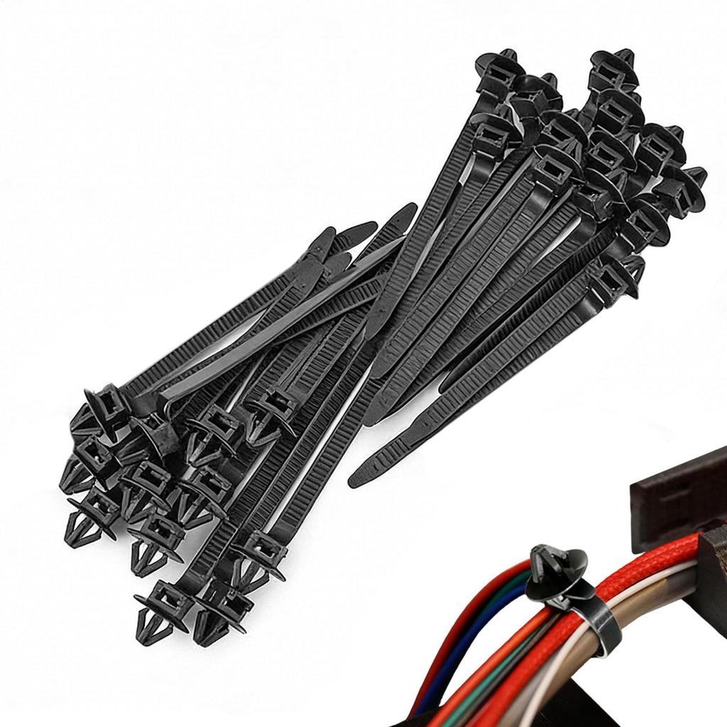 Auto Zip Ties 25 ชิ้น Self-Locking ยานยนต์เครื่องมือรถกันชน Zip Ties Buckle Fasteners yikuikuiath