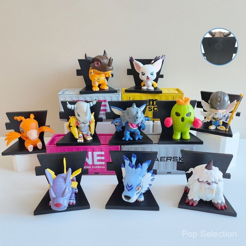10 ชิ้น/เซ็ต 6-8 ซม.อะนิเมะ Digimon ผจญภัยแม่เหล็กตู้เย็น Greymon Tailmon Angewomon Garurumon รุ่น Q PVC ตัวเลขการกระทําตุ๊กตาของเล่น