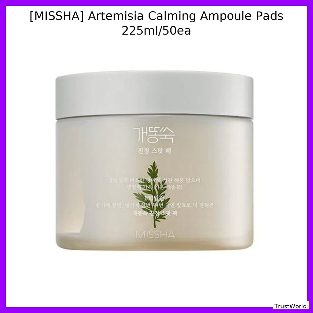[MISSHA] Artemisia Calming Ampoule Pads 225ml/50ea / Soothing Hydrating by TrustWorld