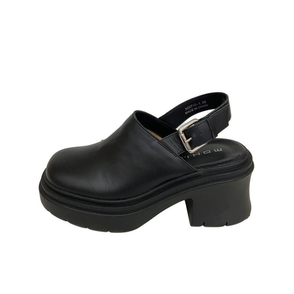 MOHI... Sandals 38 BLK leather nsh713-1 [Bespoke] MOHI Sabo Direct from Japan Secondhand