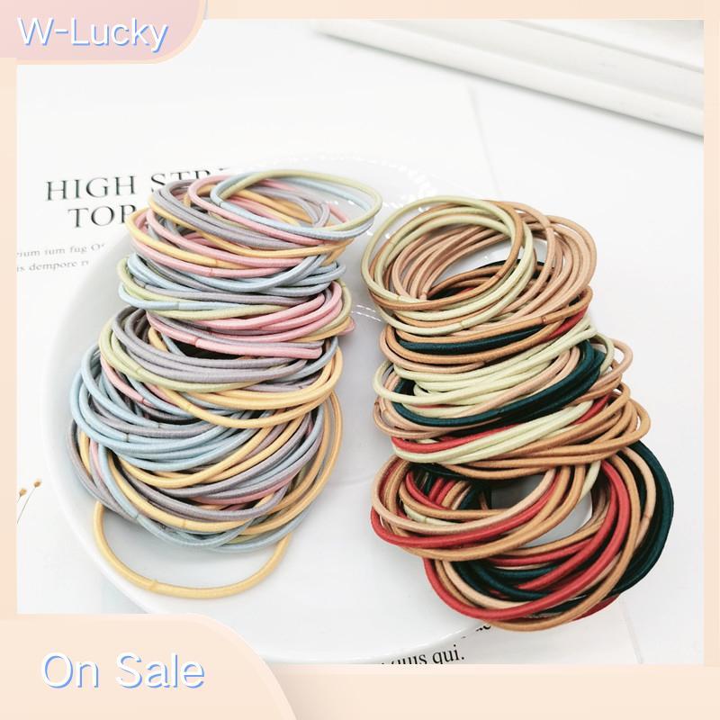 W-Lucky 100 ชิ้นหญิงสาวยางรัดผมผูกเชือกยืดหยุ่น Hairband ผู้ถือผมหางม้า s Scrunchies – โปรปัง