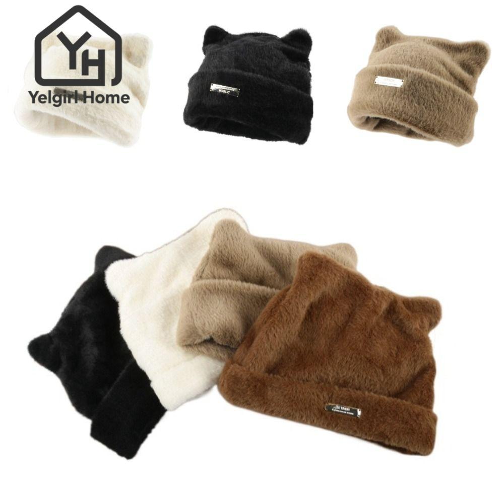 หมวกถักหูแมว Yelgirl หมวกกันหนาว ระบายอากาศดี แฟชั่นเกาหลี น่ารัก ใส่เที่ยว หน้าหนาว