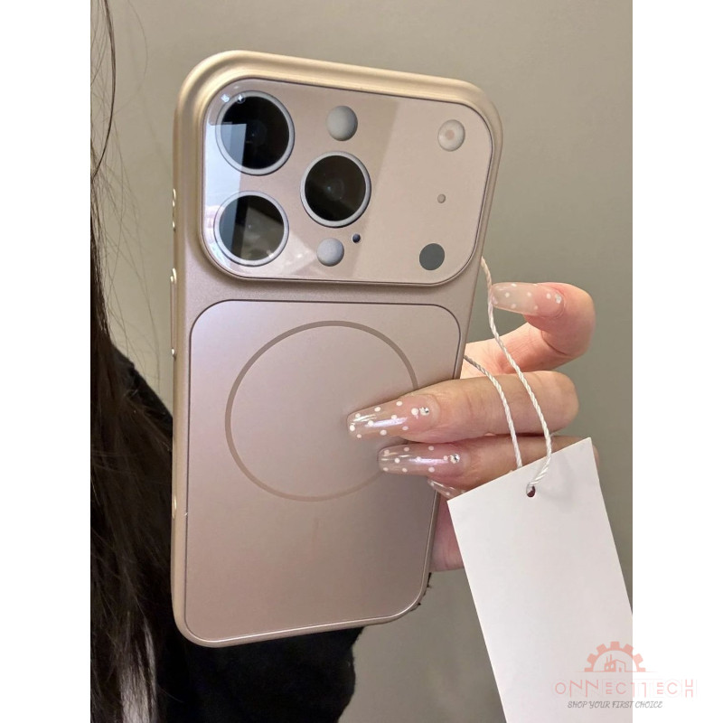 เคสอะคริลิกแม่เหล็กผิวฝ้า for เคสไอโฟน 15 13 15 14 17 Pro max iphone 11 12 15 16 Promax มาพร้อมกับตัวป้องกันเลนส์ในตัว