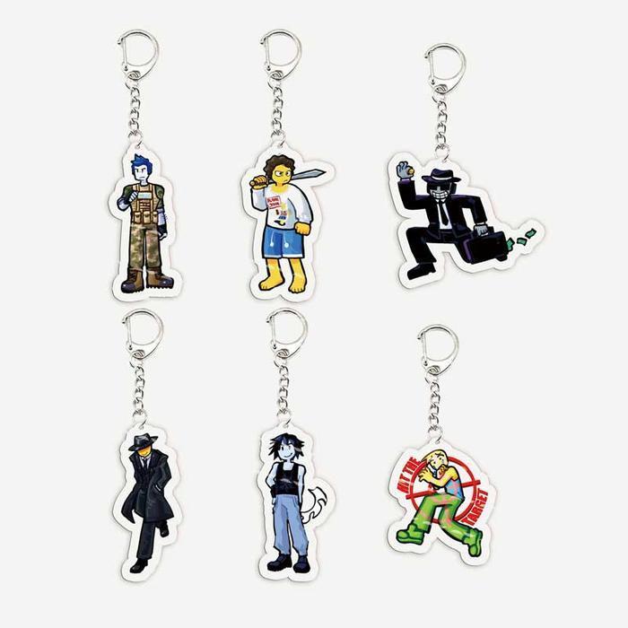เกม Forsaken พวงกุญแจสําหรับอุปกรณ์เสริมกระเป๋าอะคริลิค Guest 1337 Noob Shedletsky Charm พวงกุญแจเคร