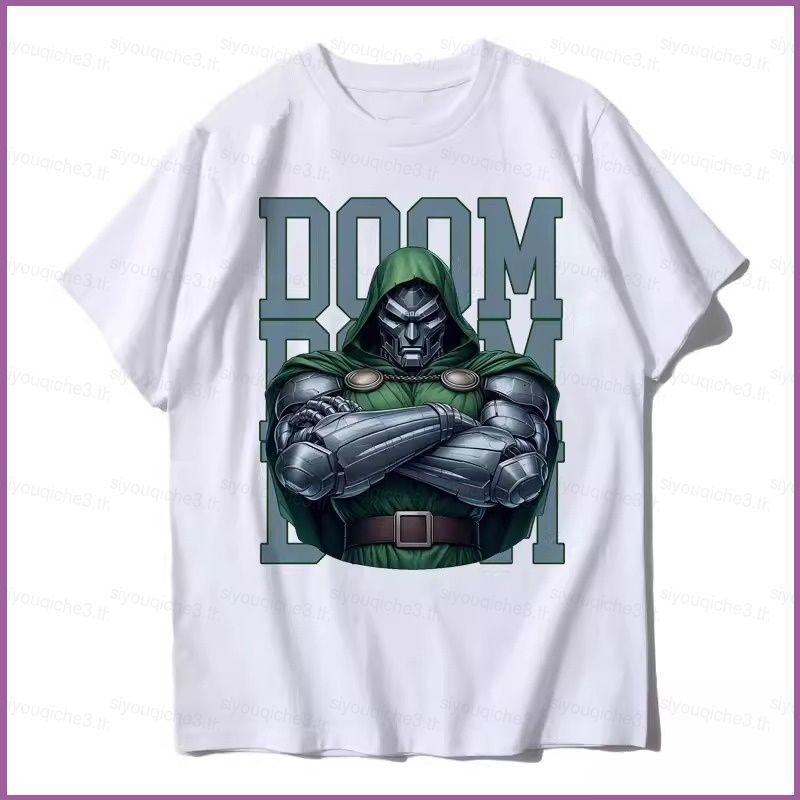 เสื้อยืดอะนิเมะแขนสั้น Doctor Doom จาก Avengers Doomsday สำหรับทุกเพศ สไตล์แฟชั่นฤดูร้อน