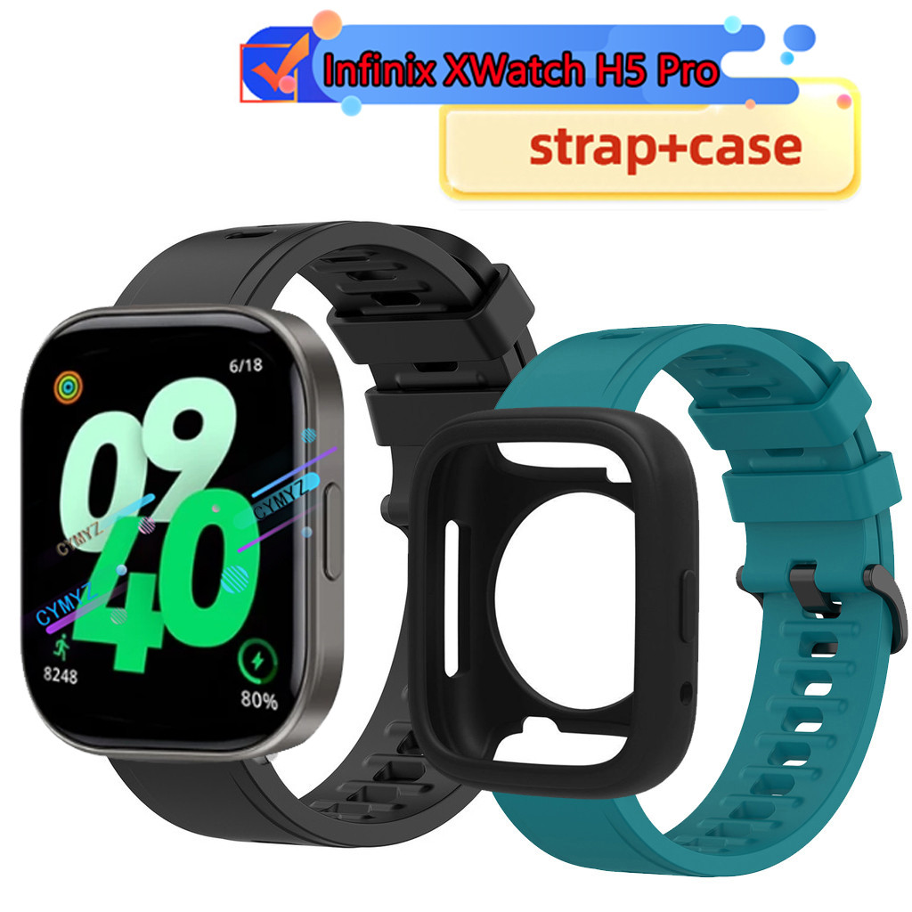 เคส Infinix XWatch H5 Pro ตัวป้องกันหน้าจอ Infinix Watch H5 Pro สายรัดซิลิโคน สาย Infinix XWatch H5 Pro สายรัดข้อมือกีฬา