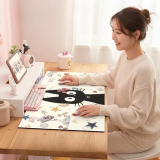 แผ่นรองเมาส์ แผ่นรองโต๊ะ ขนาดใหญ่ 40*90/35*80CM วัสดุ PU กันน้ํา แผ่นรองคีย์บอร์ด เม้าส์ น่ารัก