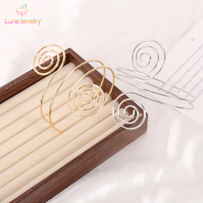 COD💖กำไลข้อมือแบบปรับได้ ลวดลายเกลียว สไตล์วินเทจ ทันสมัย-Lune
