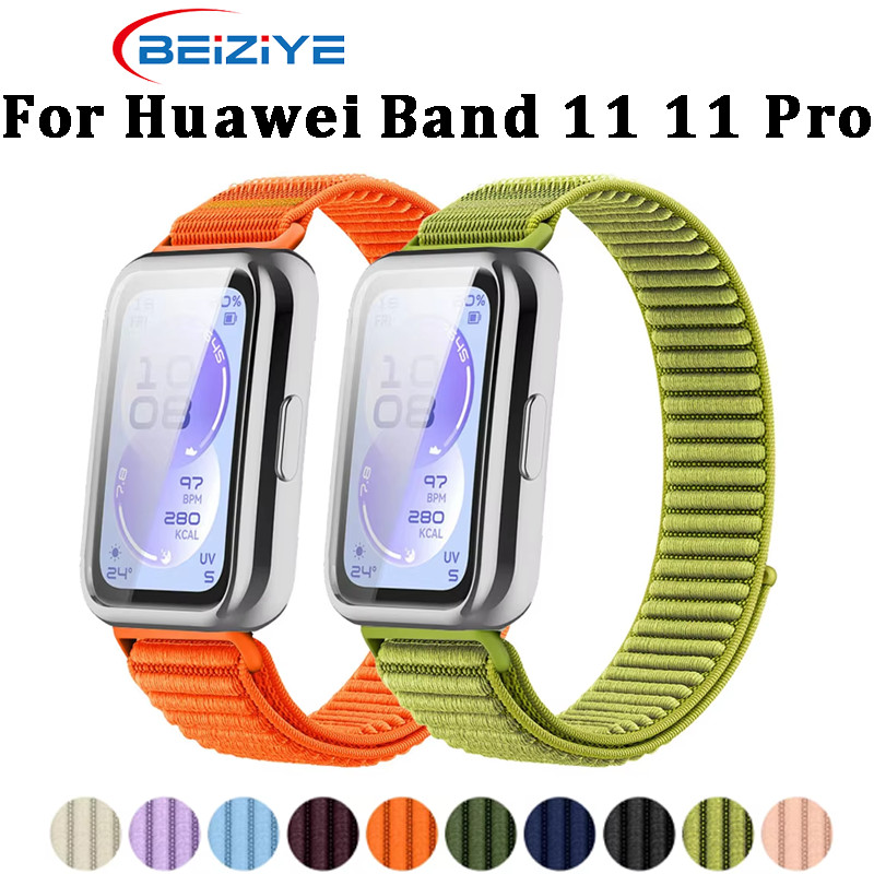 สายรัดไนลอน + TPU สําหรับ Huawei Band 11 Pro สร้อยข้อมือสําหรับ Huawei Band 11 ฝาครอบกรณี