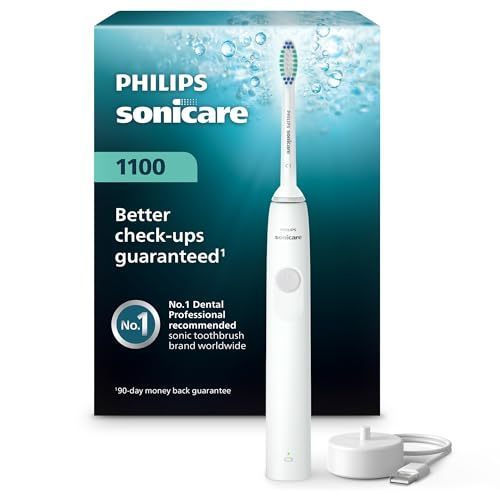 แปรงสีฟันไฟฟ้า Philips Sonicare 1100 Series - แปรงสีฟันโซนิคพร้อมเทคโนโลยีโซนิคขั้นสูง EasyStart, Sm