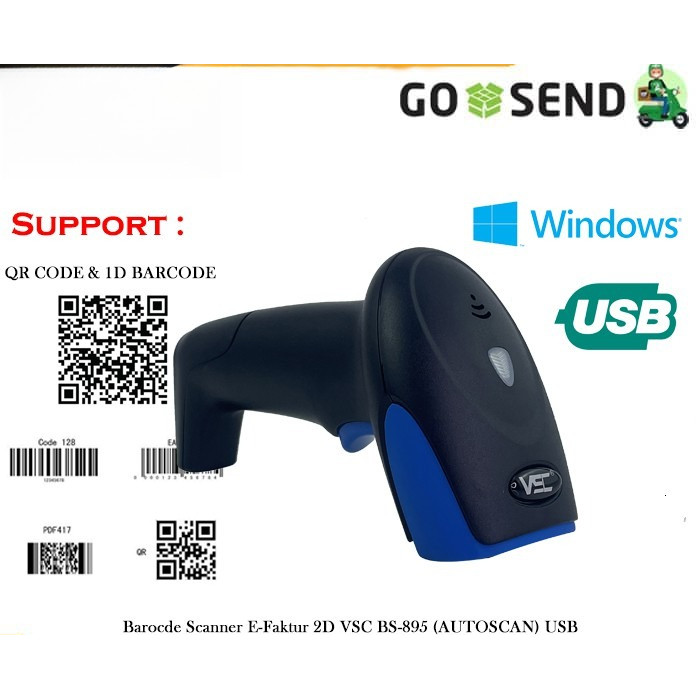 VSC BS895 2D BARCODE SCANNER E-FAKTUR QR รหัส EFACTORING CASHIER SCANNER พร้อมขาตั้ง
