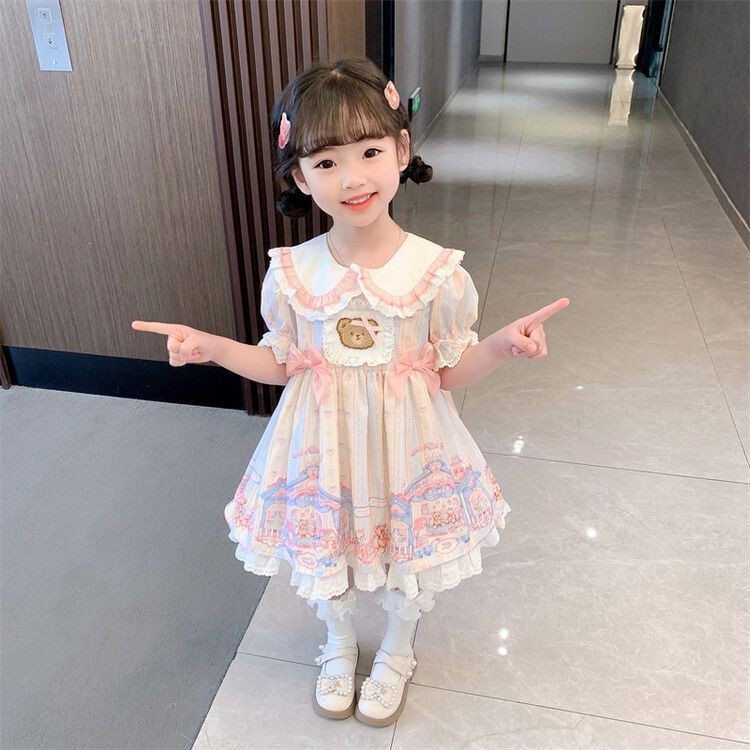 Lolita Princess Dress Girls Western Style Children lolita Little Princess Short Sleeve lolita Jumpsu