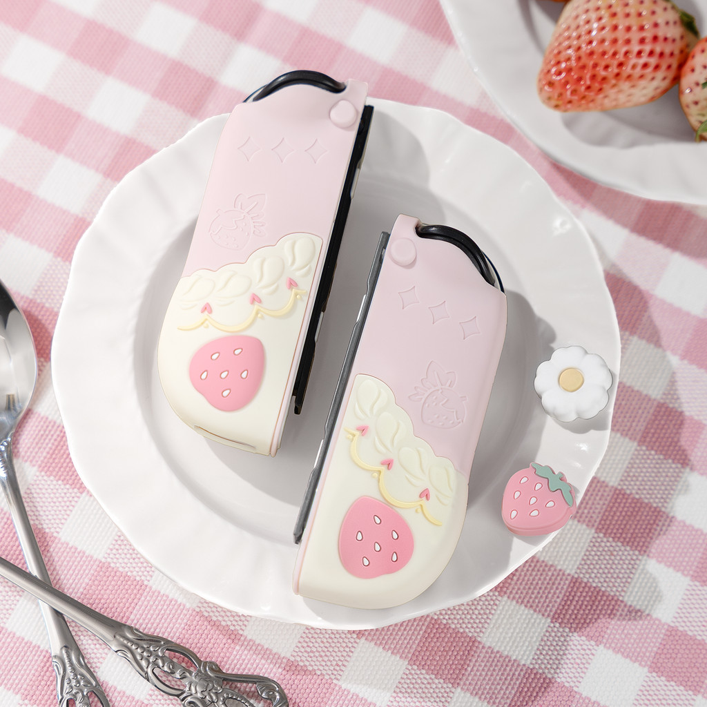 Geekshare เคสป้องกันธีมสตรอเบอร์รี่ฤดูใบไม้ผลิสําหรับ Nintendo Switch 2 และ Switch OLED ราคา ถูกที่สุด ดีลบีเคเค แกลเลอรีภาพที่ 4
