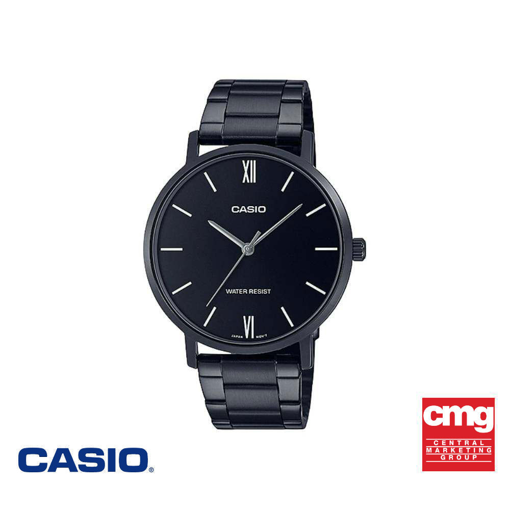 CASIO นาฬิกาข้อมือ CASIO รุ่น MTP-VT01B-1BUDF วัสดุสเตนเลสสตีล สีดำ