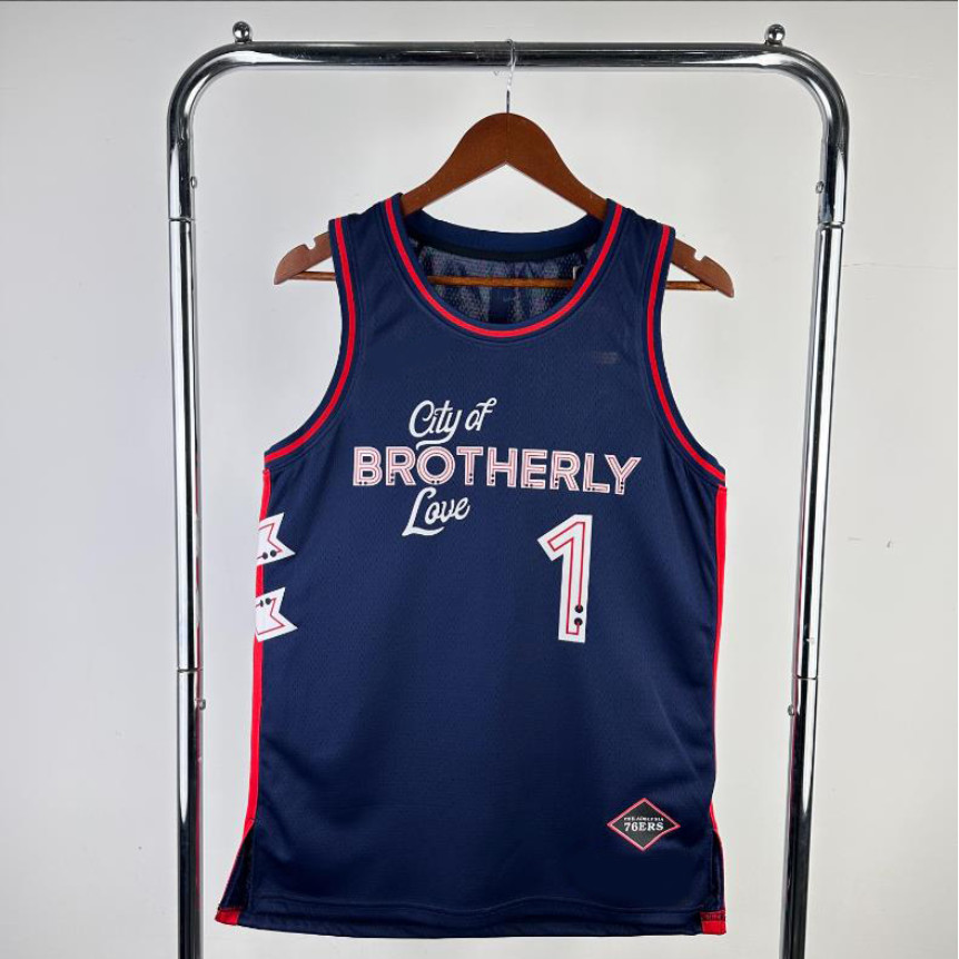 [กดร้อน]2026 เสื้อบาสเก็ตบอล Philadelphia 76ers Have Logo George Allen Iverson City Edition Jersey