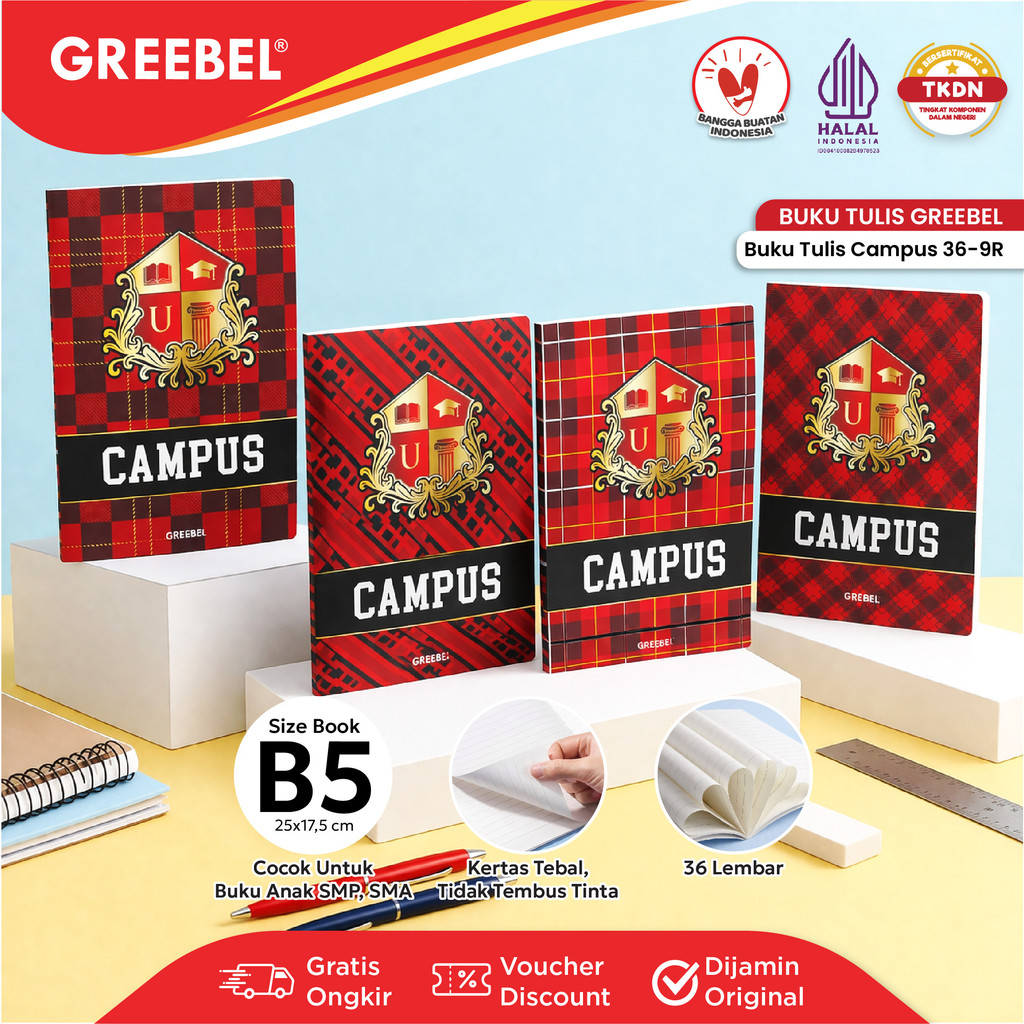 [ 1 เล่ม ] Campus Greebel Boxy Notebook 36 แผ่น (1 ชิ้น) School Book B5 36-9R I Greebel Notebook