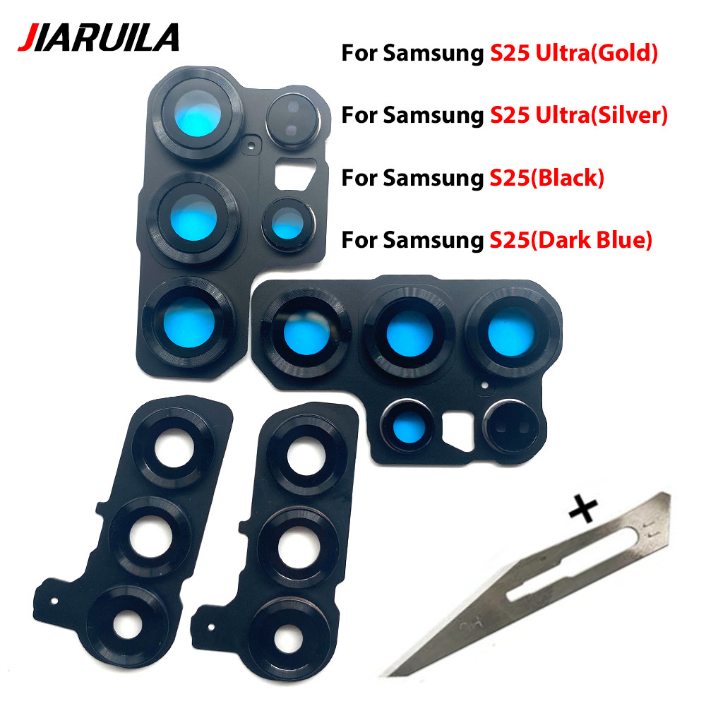 สําหรับ Samsung S25 S25 Plus S25 Ultra เลนส์กล้องด้านหลังพร้อมกรอบผู้ถืออะไหล่
