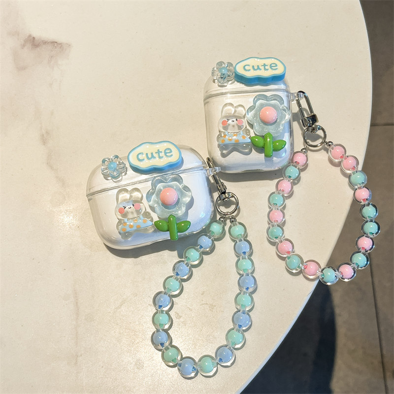 ทิวลิปกระต่ายดอกไม้เหมาะสําหรับ Sony linkbuds เคสป้องกัน LinkbudsS หูฟังบลูทูธเคสป้องกัน WF-L900 ซิล