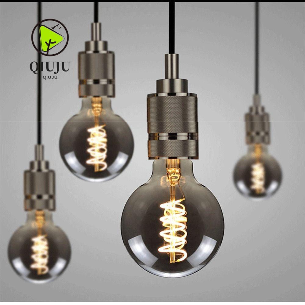 QIJU Vintage Retro Bulb, Electroplated Grey Filament, hot E27 220V Edison Lamp Glass Edison Lamp Bal
