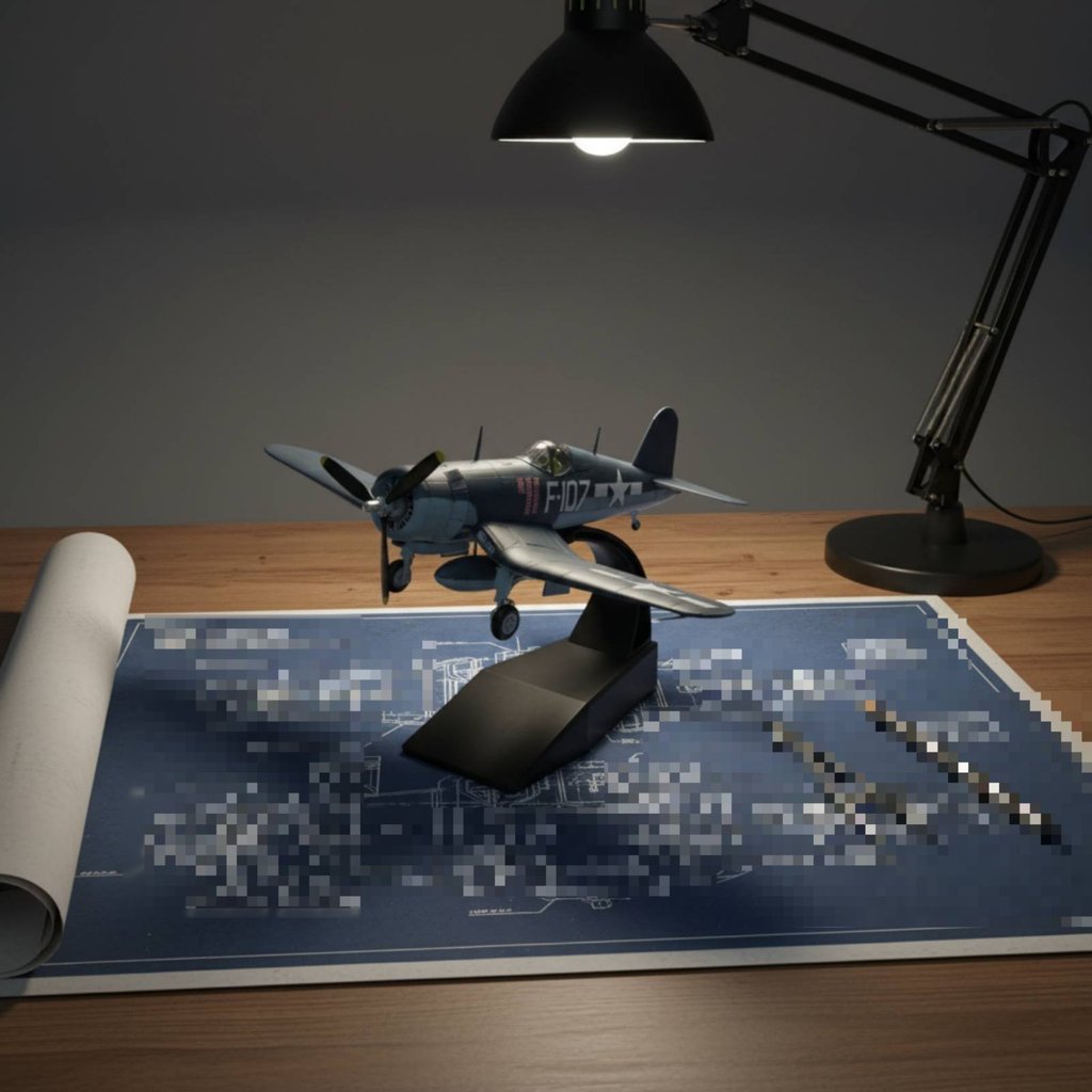 การก่อสร้างโลหะผสม 1/72 Scale F4U Corsair Model ความแม่นยําสูง 1/72 Scale F4U Corsair สําหรับผู้ที่ช