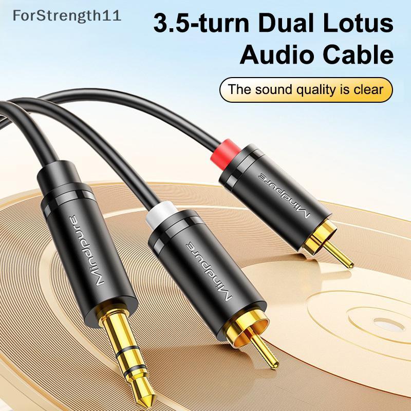FO สาย RCA 3.5 มม.ถึง 2RCA Splitter RCA Ja 3.5 สาย RCA สายสัญญาณเสียงสําหรับสมาร์ทโฟนเครื่องขยายเสีย