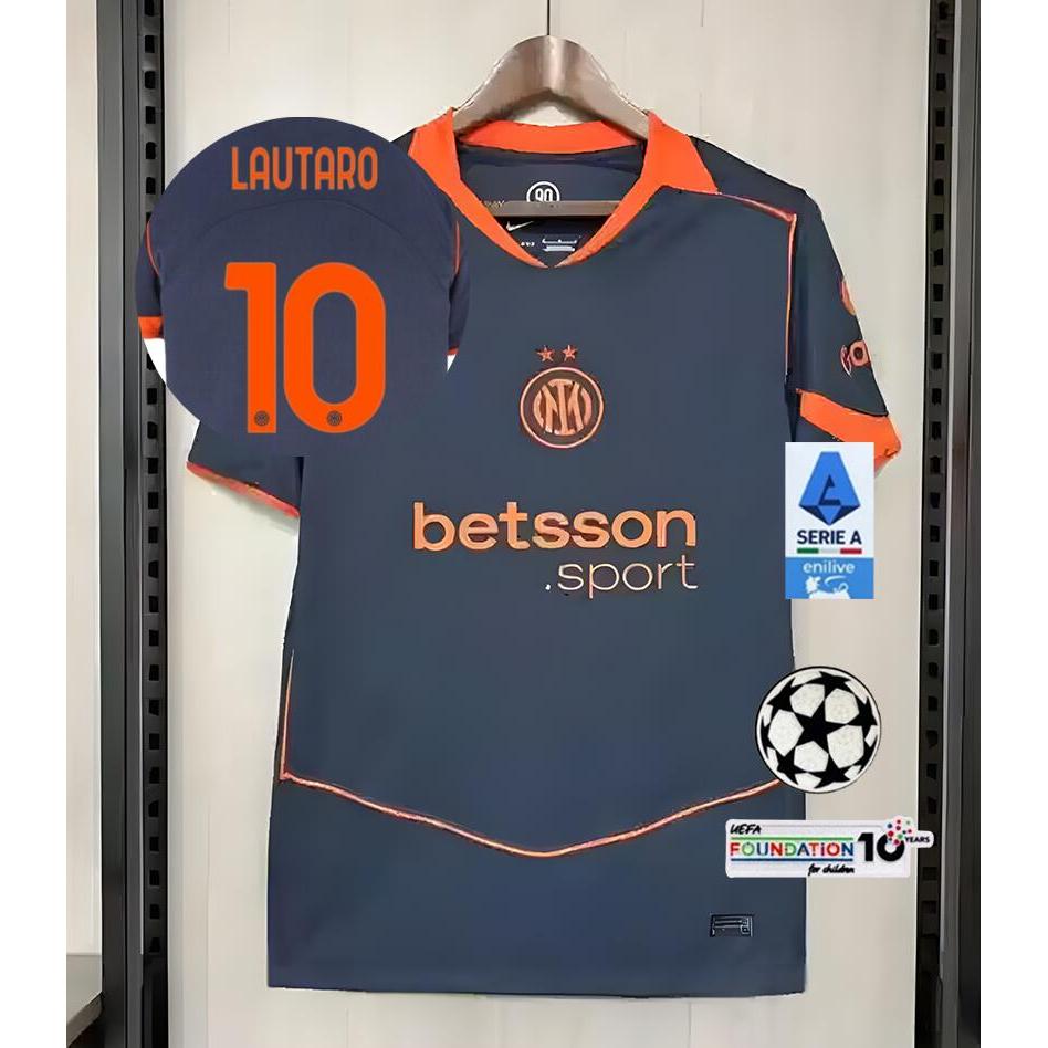 ใหม่!! 25/26 Inter Milan Second Away Match Fan เสื้อฟุตบอลแขนสั้น S-4XL