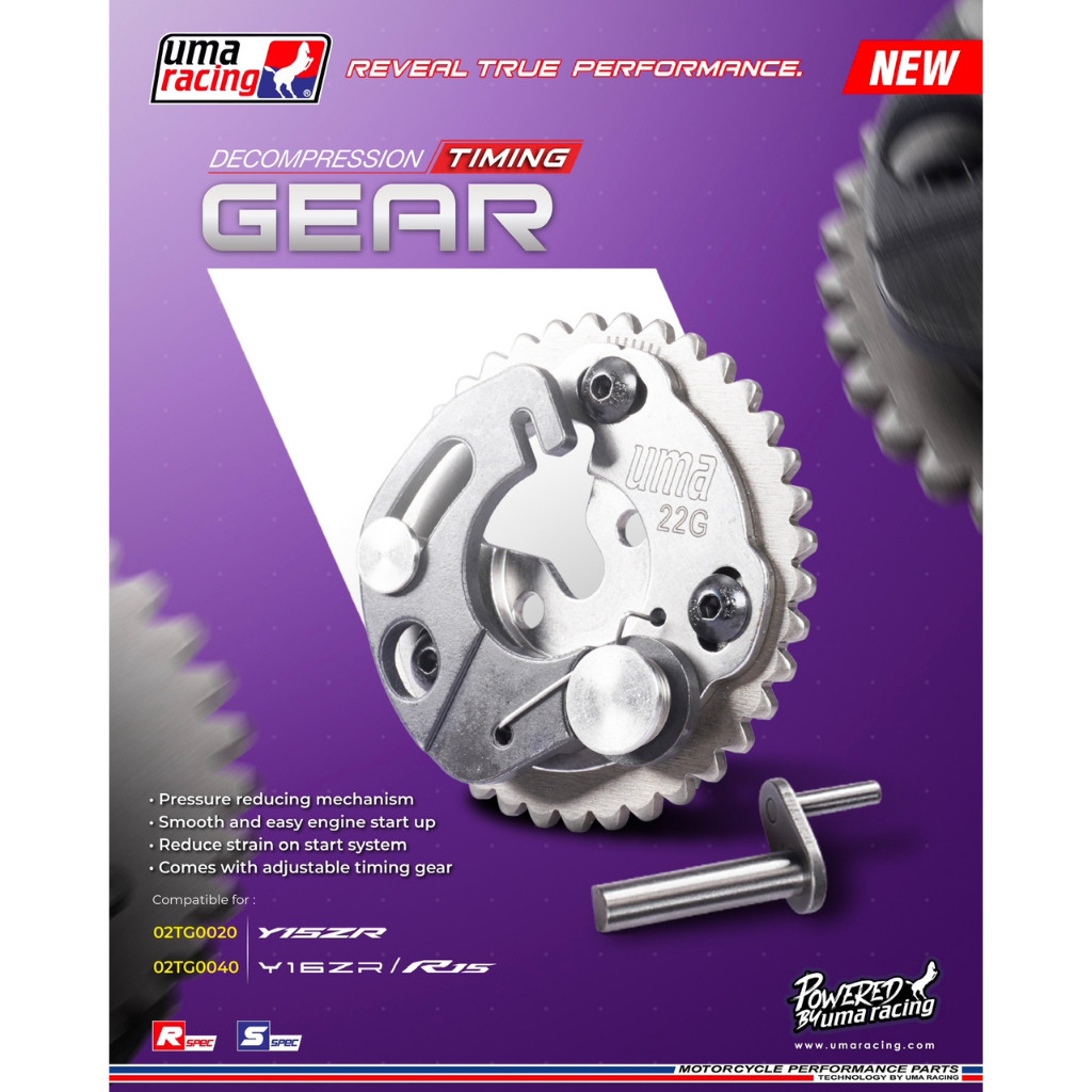 UMA RACING ADJUSTABLE TIMING GEAR DECOMPIN CNC Y15ZR Y16ZR LC135 TIMING GEAR ADJUSTABLE