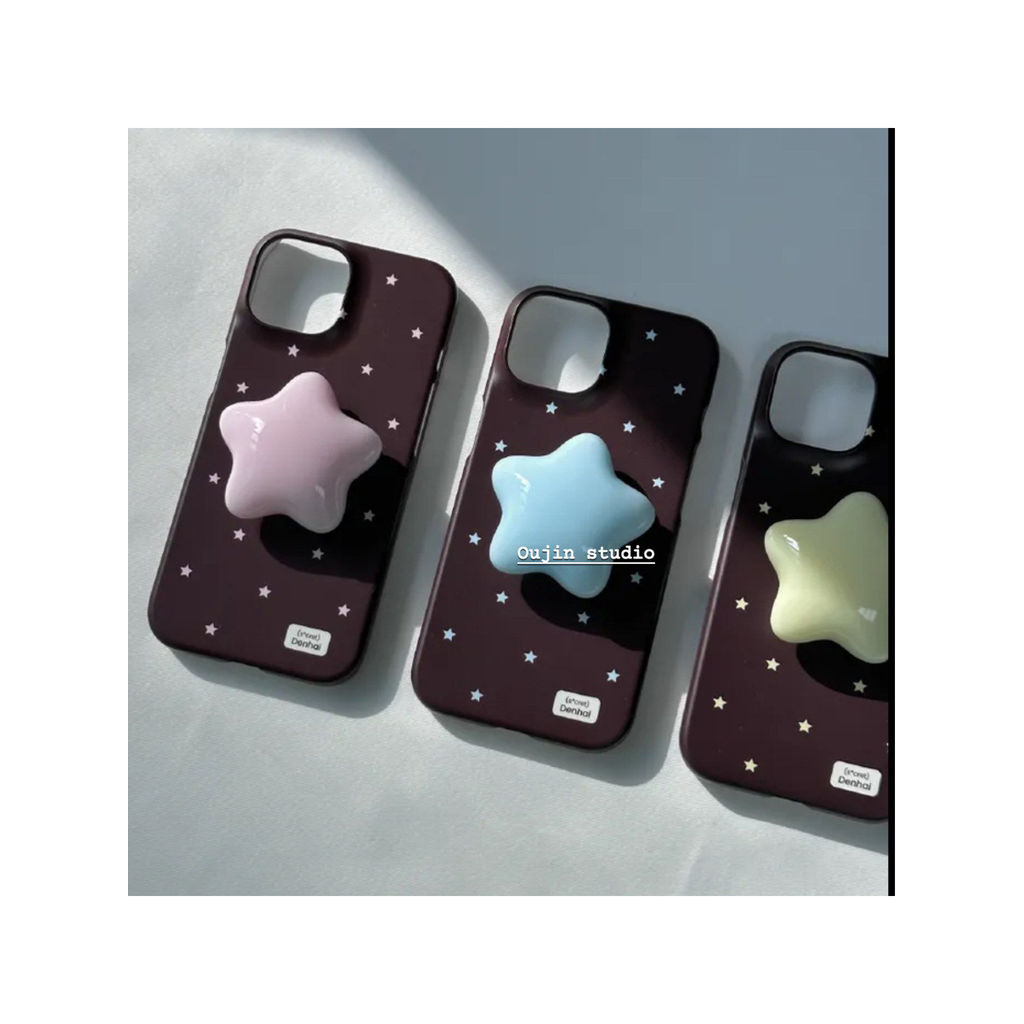 Ins Macaron น่ารักสีสันดาวห้าแฉกจี้โทรศัพท์มือถือ DIY ถุงลมนิรภัยวงเล็บแม่เหล็กเดสก์ท็อป Lazy Bracket