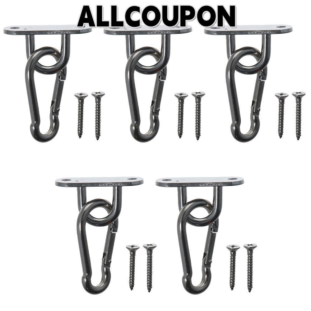 ALLCOUPON 1/5 ชุด U ตะขอ Mount Hook Pad Mount Wall U เรือ Snap Hook