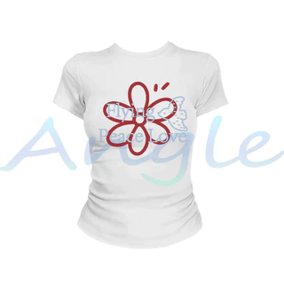 COD เสื้อยืดผู้หญิงเข้ารูป Baby Tee ลายดอกไม้วินเทจ เสื้อแขนสั้น Y2K สไตล์เกาหลี มินิมอล พร้อมส่ง 2026