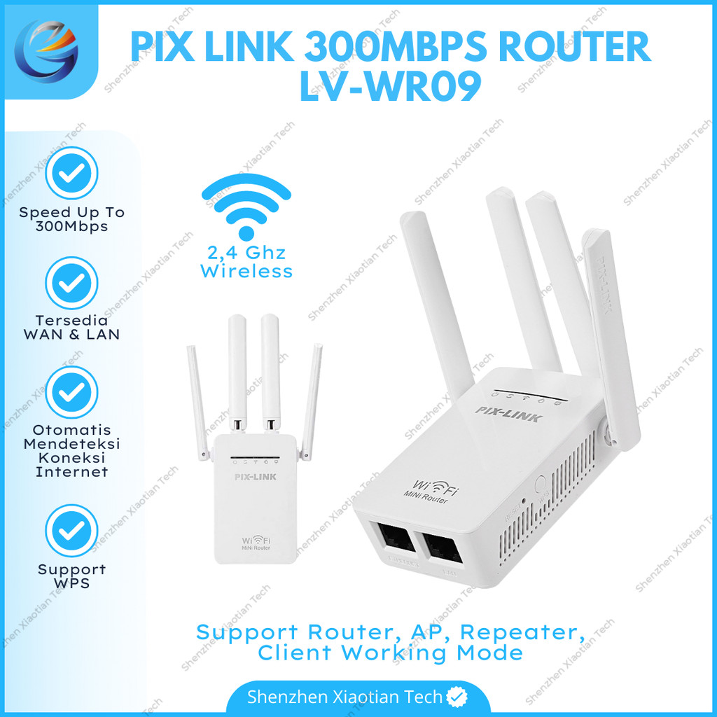 PIXLINK WR09 WIFI 300MBPS REPEATER | เราเตอร์ PIXLINK 300MBPS REPEATER