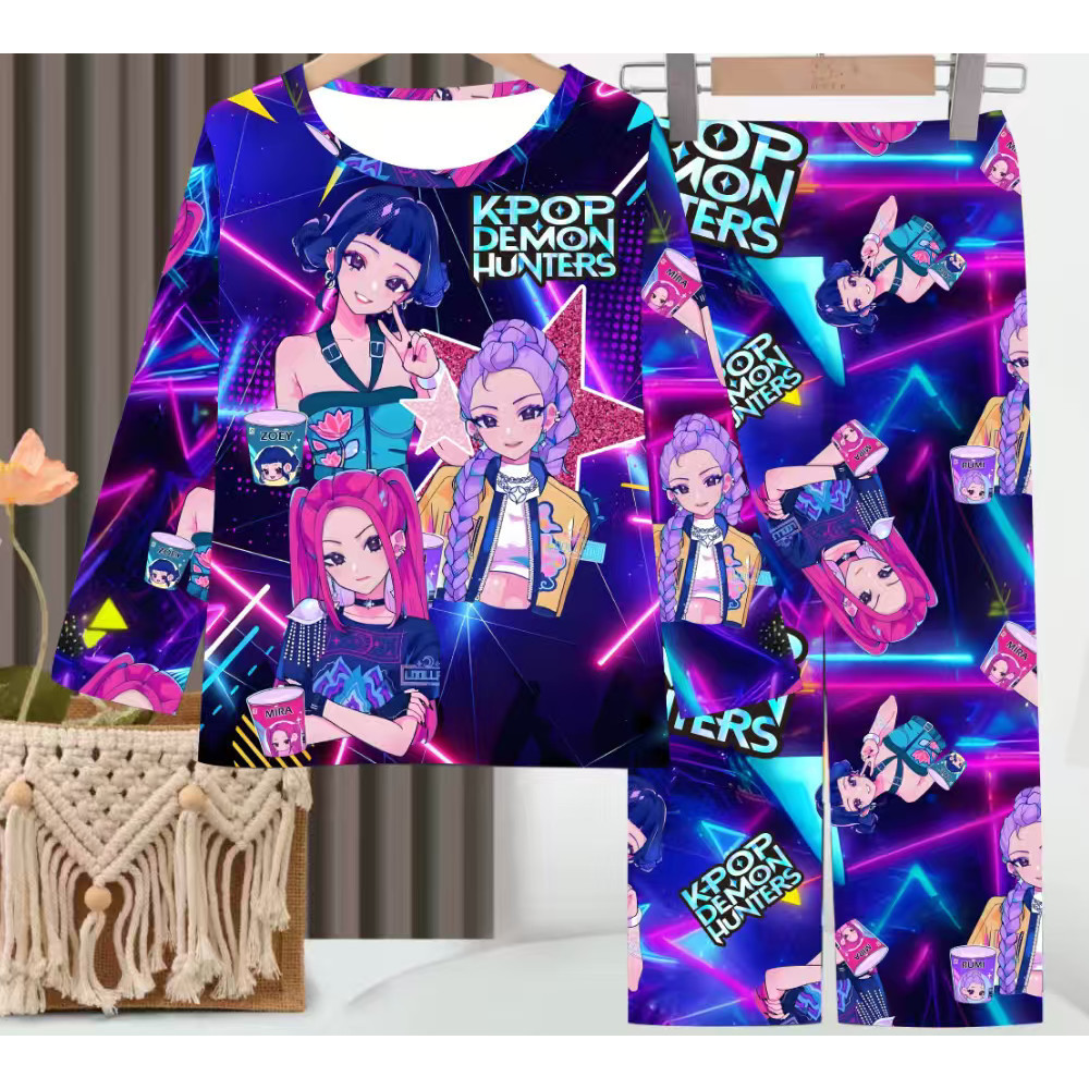 McJoden - ชุดนอน Unisex Kpop Demon Hunters Huntrix Saja Boys Soda Pop ชายหญิงชุดนอนชุด