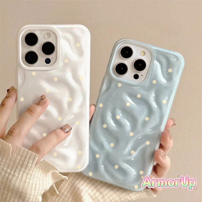 เคสไอโฟน จุดสีเหลือง รอยพับหยัก สำหรับ iPhone 11 12 13 14 15 16 ProMax X XR XS Max 7 8Plus-AP