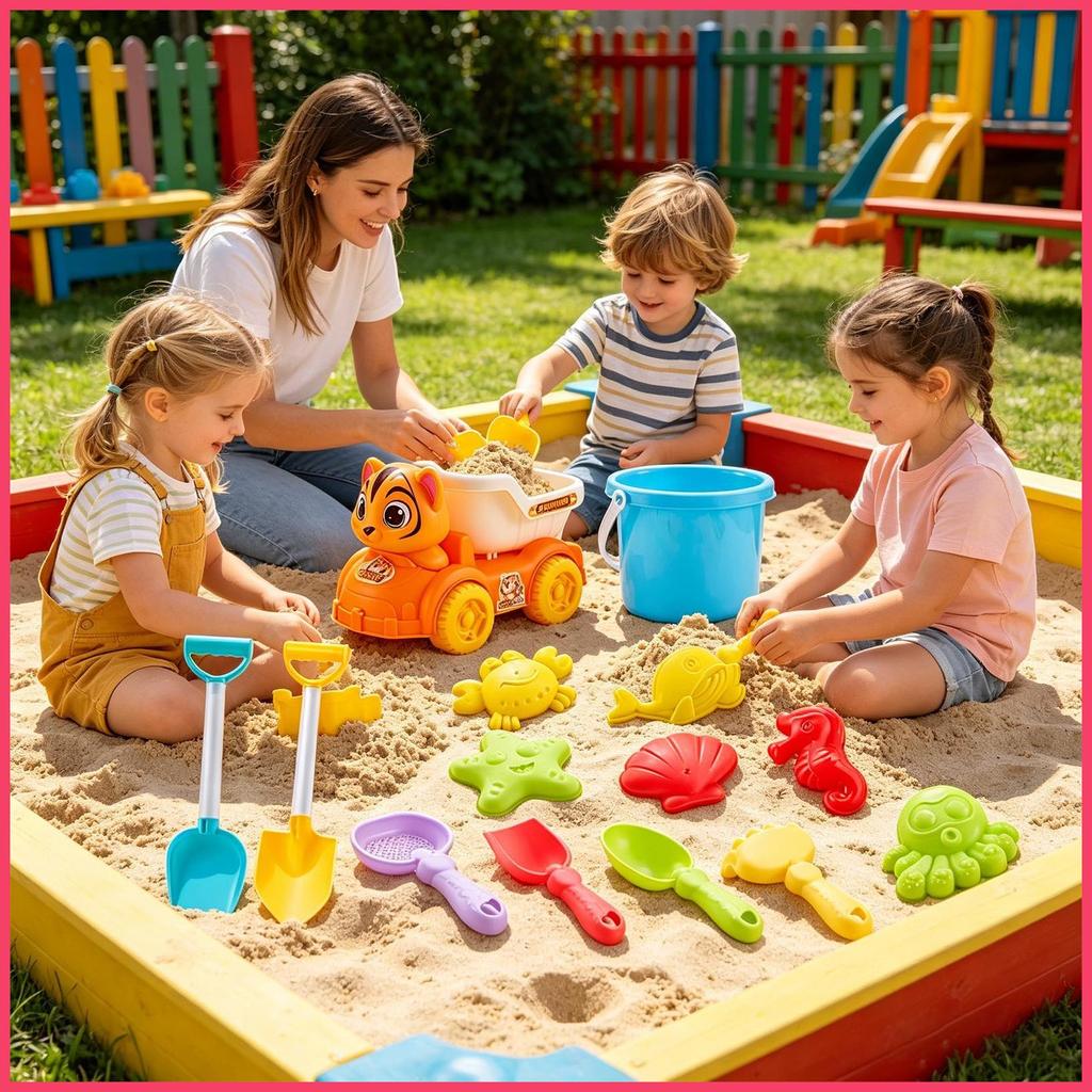 ของเล่นทรายสําหรับเด็ก Sandbox Building Kit แม่พิมพ์ถังและพลั่ว Sandbox ของเล่นเด็กสําหรับชายเด็ก mu