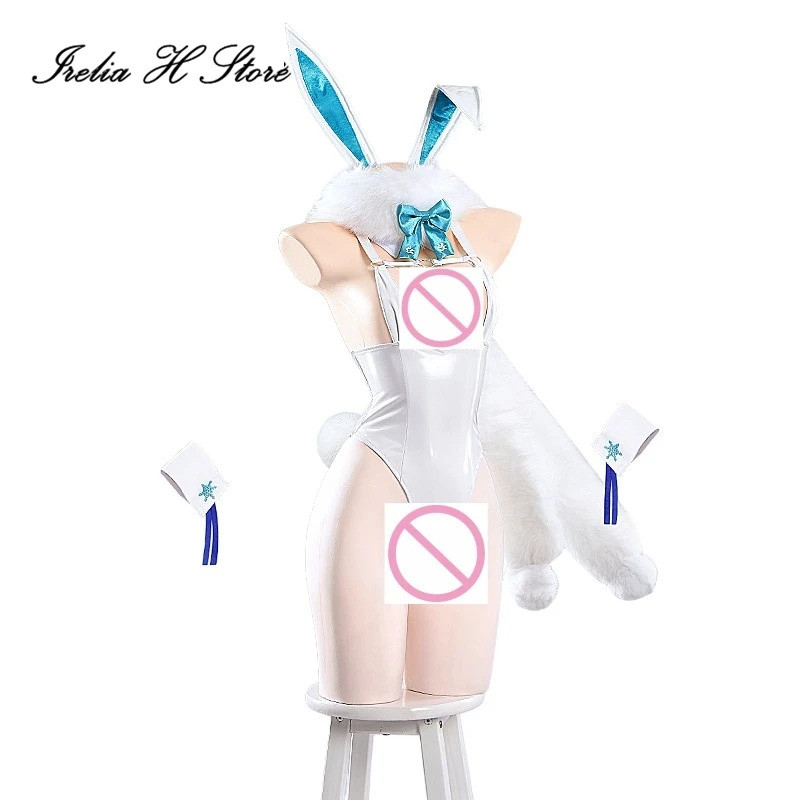 Mn Irelia H Store Anime Janis‌ Bunny girl Jumpsuit Cosplay Costume Sexy PU jumpsuit Halloween Costum