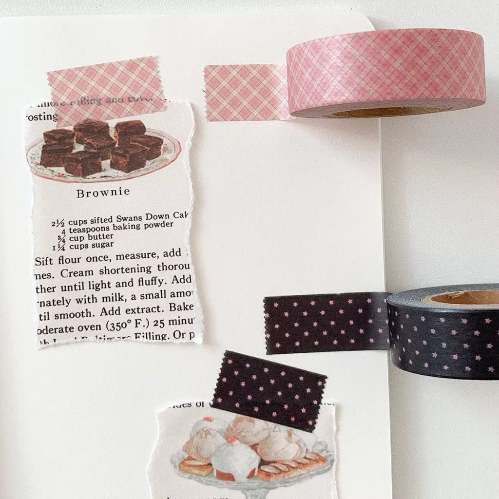 เทปกระดาษ Strawberry Weihe สไตล์เกาหลี ins สไตล์ Polka Dot ลายสก๊อตสติกเกอร์วัสดุคู่มือมูลค่าสูง