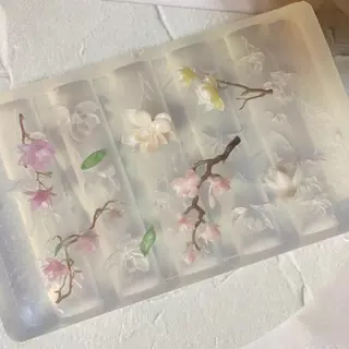 DSTH 3D Magnolia ดอกไม้เล็บแม่พิมพ์ DIY ซิลิโคนเล็บเครื่องมือกลีบดอกไม้ออกแบบเล็บแม่พิมพ์แกะสลักแม่แบบออกแบบ HOT