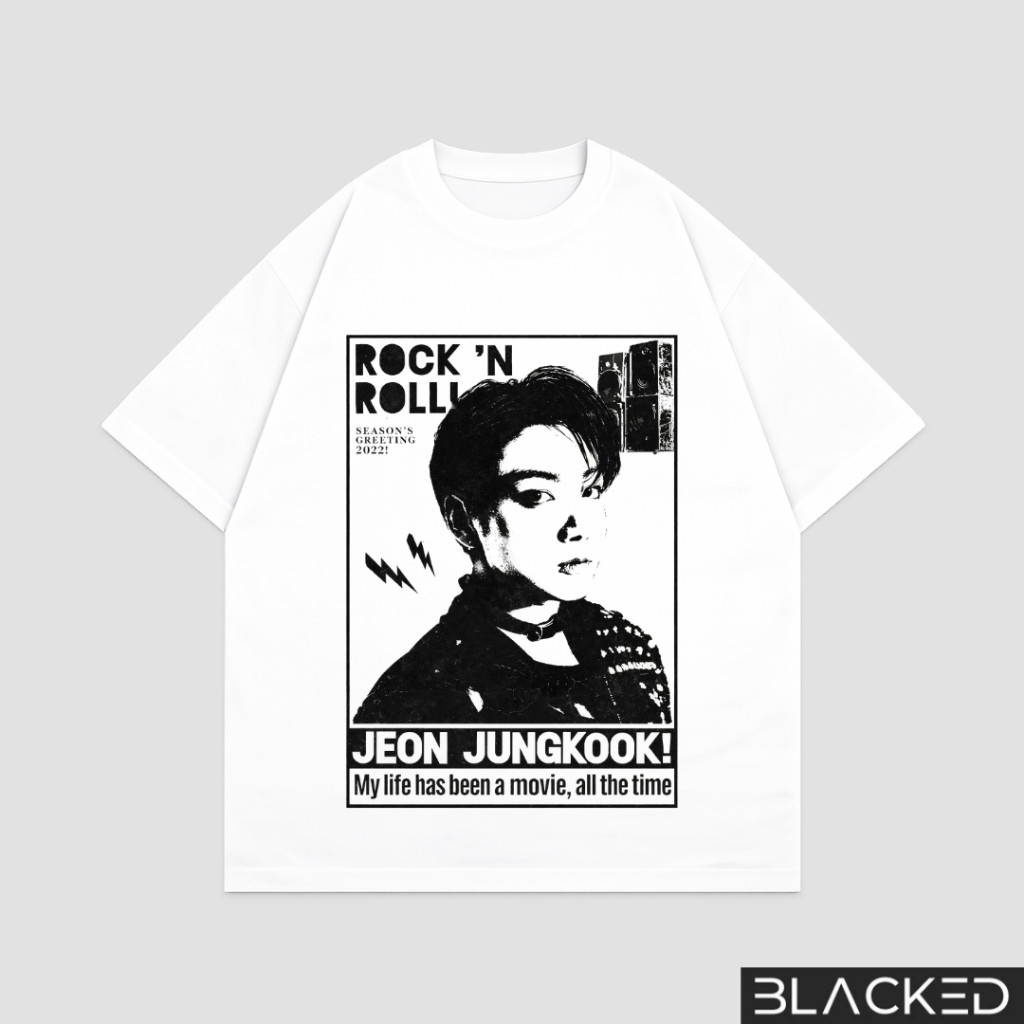 BLACKED-SHIRT OVERSIZE BTS JEON JUNGKOOK ROCK N ROLL