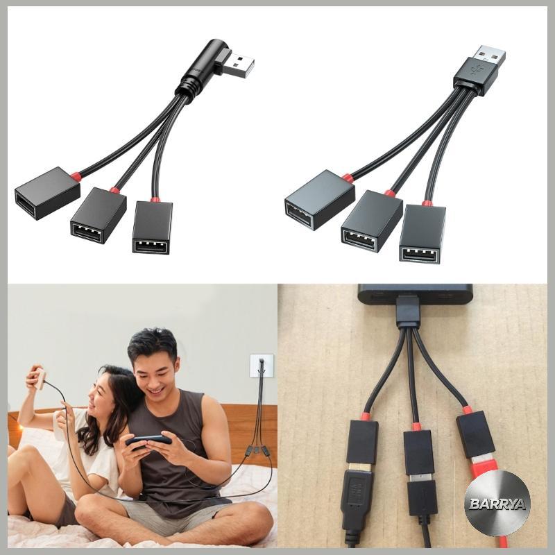 BARRYA 3 in 1 USB Splitter Cable USB Power Splitter 1 ชาย 3 หญิง USB 2 0 อะแดปเตอร์ 1 ถึง 3 USB Spli