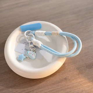 สายจับโทรศัพท์ สายคล้องมือ ins โทรศัพท์เชือกเส้นเล็ก macaron สี lanyard สั้นหูฟังเชือกสั้นสายเชือกแขวนคอคอ