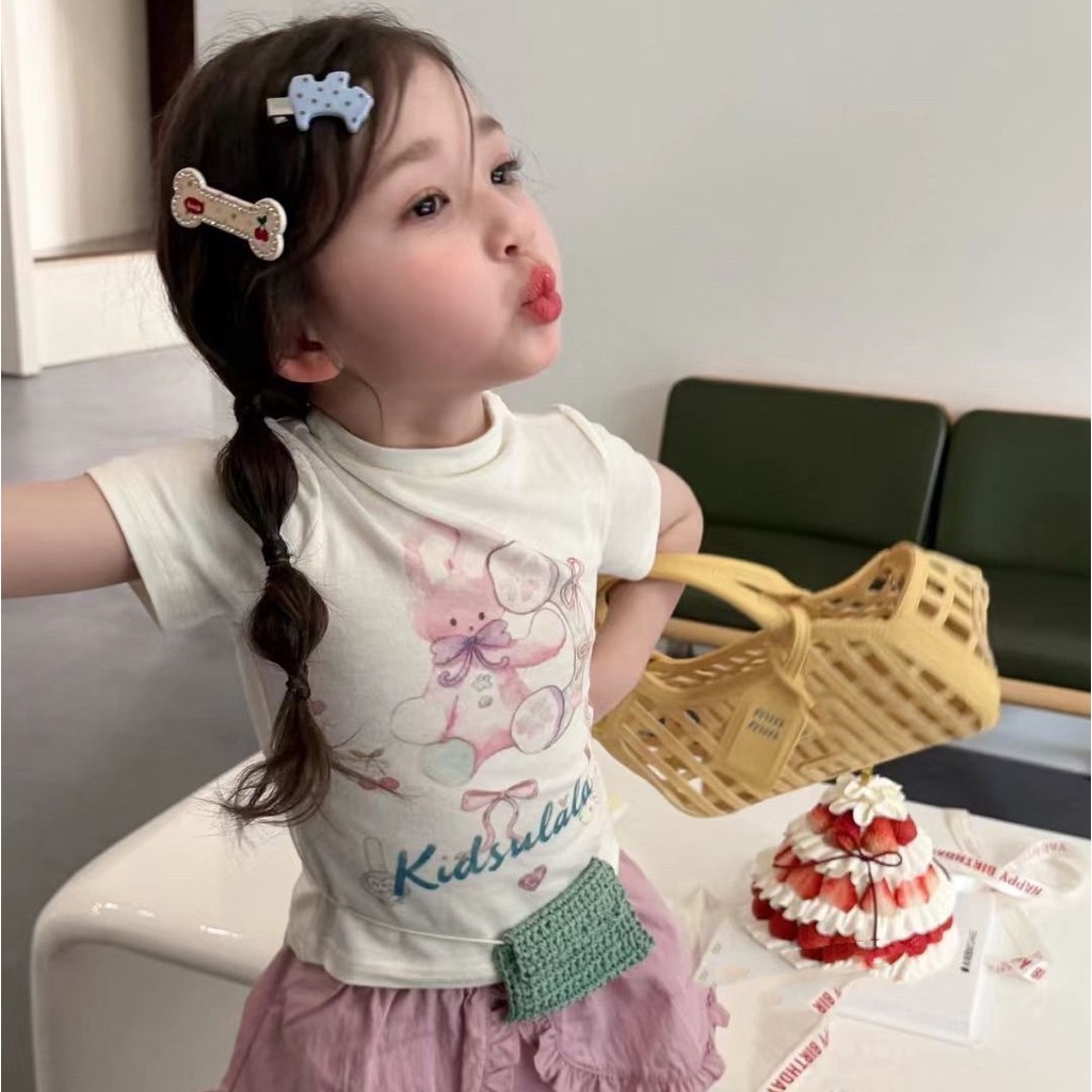 PRETTY BABY เสื้อยืดเด็ก เสื้อคอปีน ลายกระต่าย กางเกงขายาว แต่งระบาย (2133) ราคา ถูกที่สุด ดีลบีเคเค แกลเลอรีภาพที่ 8