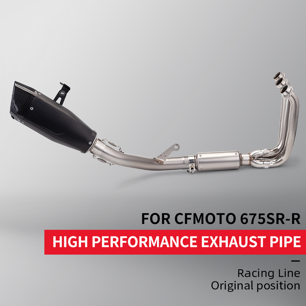 สําหรับ CFMOTO 675SR-R 675NK รถจักรยานยนต์ไอเสียเต็มระบบ Header ท่อด้านหน้าท่อไอเสีย AK SC S1 Racing