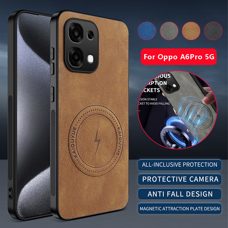 ปลอกกันกระแทกสําหรับOppo A6 Pro A6Pro OppoA6Pro 5G Retroหนังเคสโทรศัพท์เลนส์ป้องกันกันชนนุ่มกรณีปกหลัง 2PVX