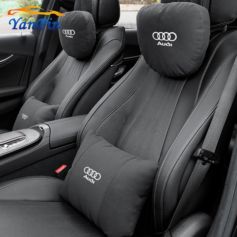 สําหรับ Audi รถหนังนิ่มคอป้องกันหมอนเอวหมอน A3 A4 A6 Q3 Q4 Q5 TT