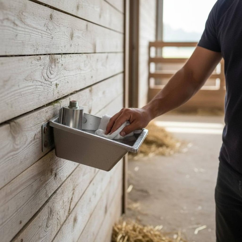 Heavy Duty Buoyant Valve Waterer ทําความสะอาดง่ายสแตนเลสน้ํา Trough Rust-Proof สําหรับม้า, Pasture